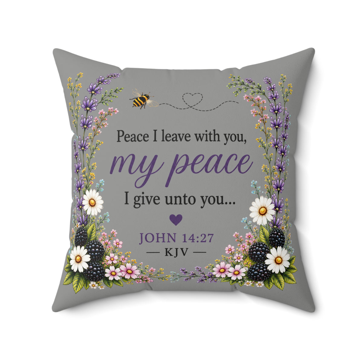 Jesus Is My Peace Double-Sided Faith Pillow | John 14:27 KJV