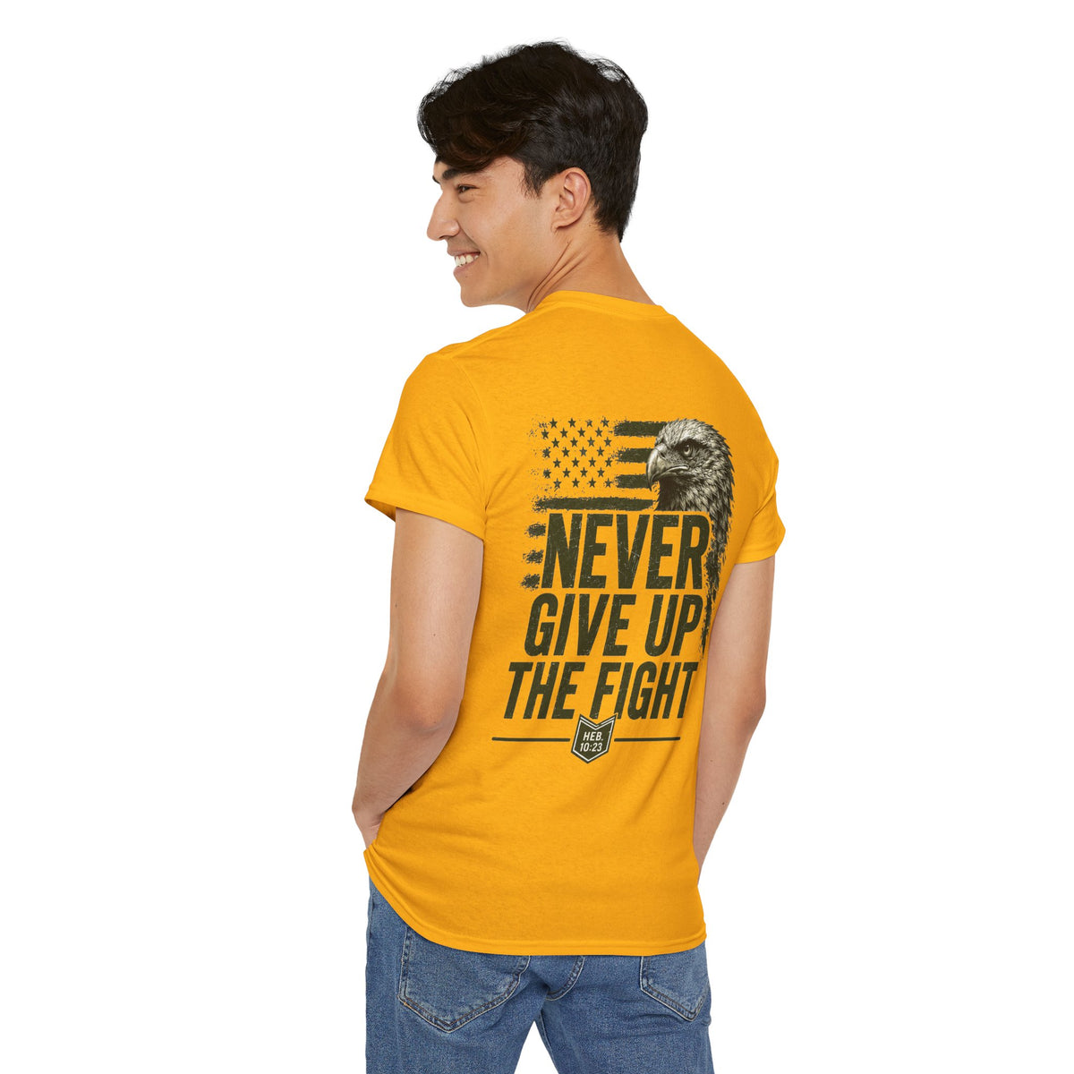 Never Give Up the Fight – Hold Fast Men’s Graphic Tee – Hebrews 10:23