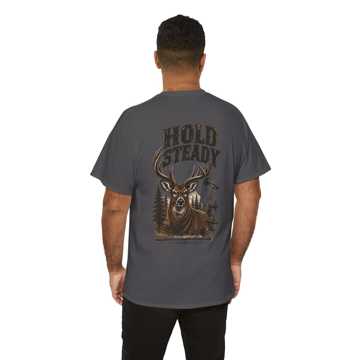 Hold Steady Bow Hunting Tee | Psalm 31:24