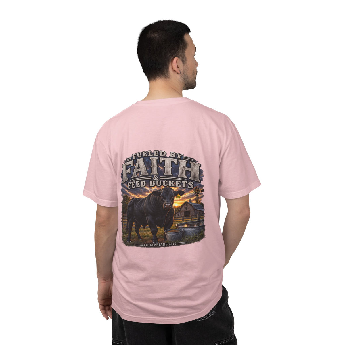 Fueled by Faith & Feed Buckets – Philippians 4:19 Angus Tee