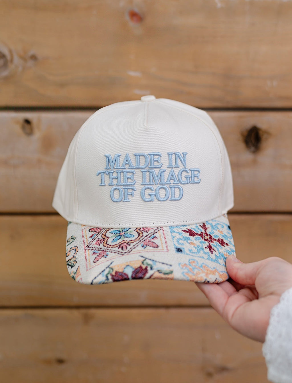 Made in His Image Floral Brim Trucker Hat