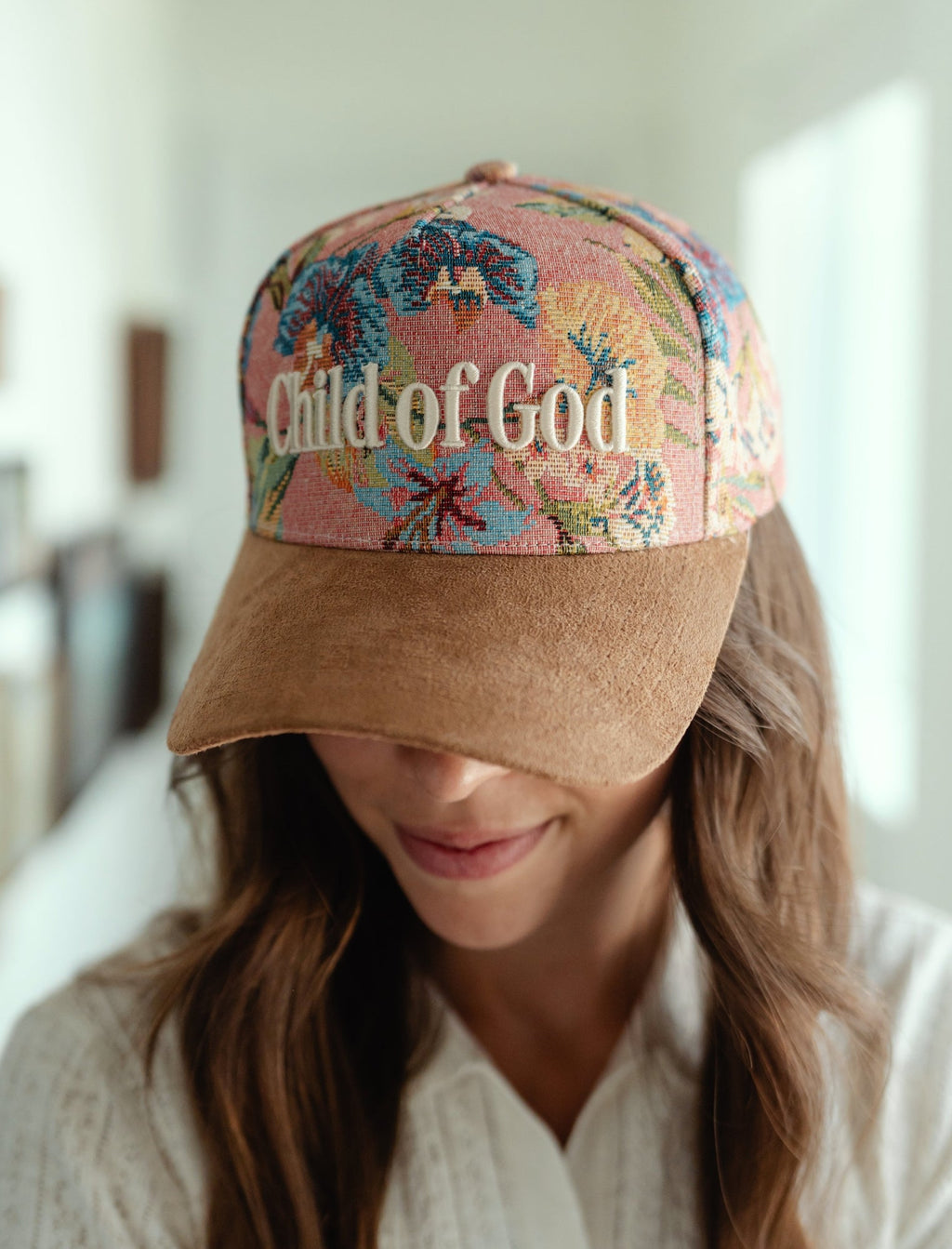 Child of God Floral Tapestry Trucker Hat
