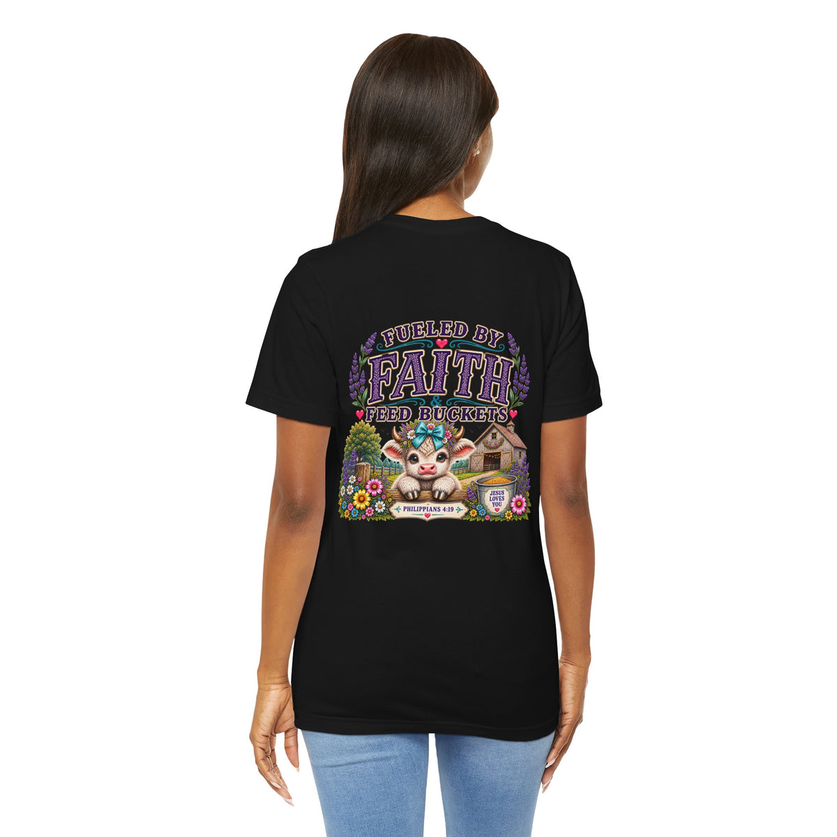 Fueled by Faith & Feed Buckets Tee-Philippians 4:19
