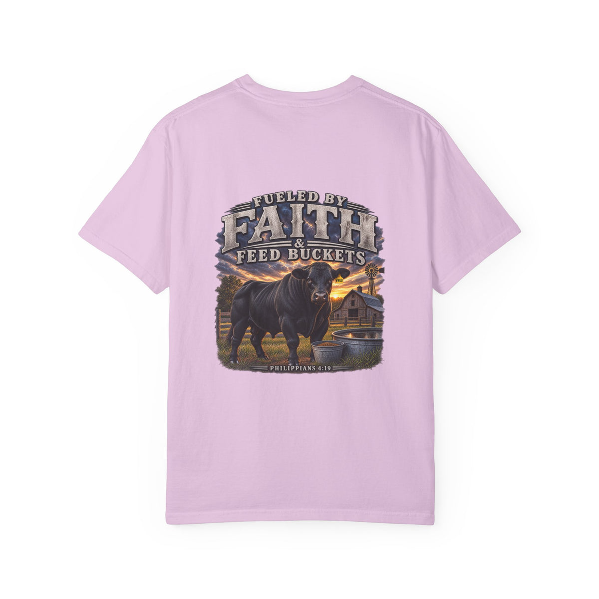 Fueled by Faith & Feed Buckets – Philippians 4:19 Angus Tee