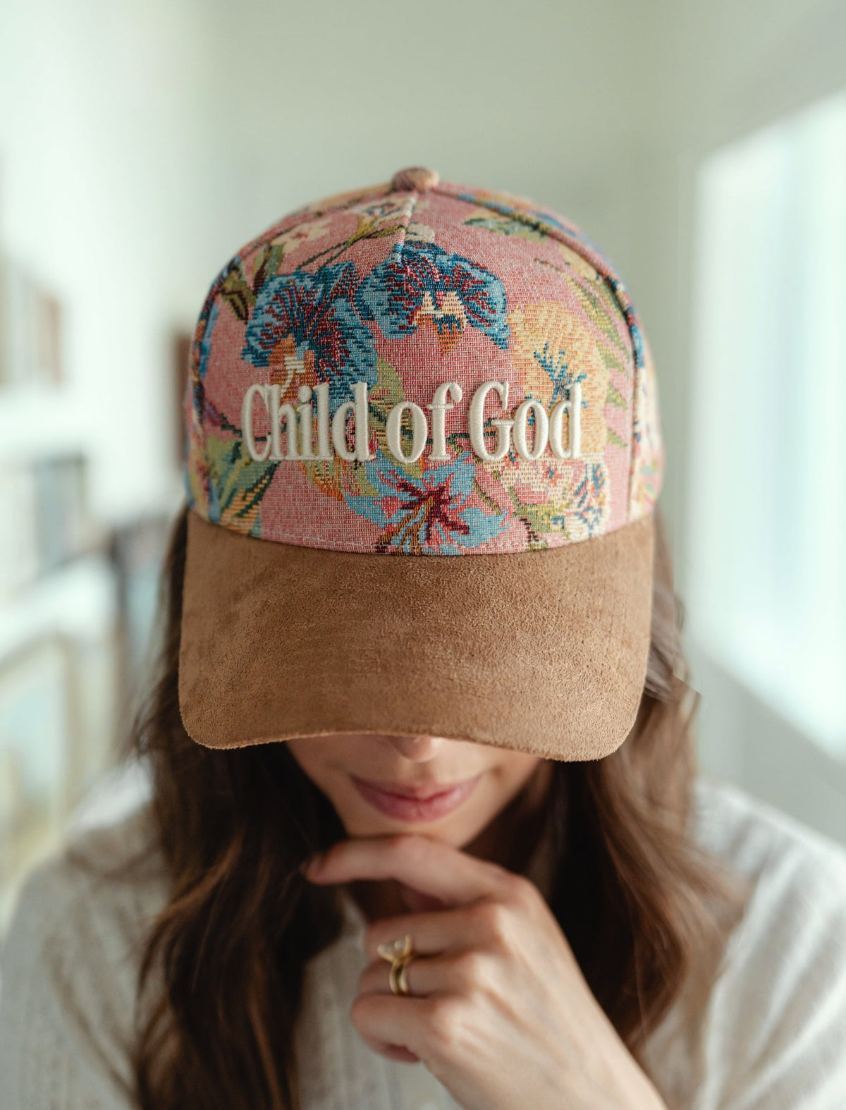 Child of God Floral Tapestry Trucker Hat
