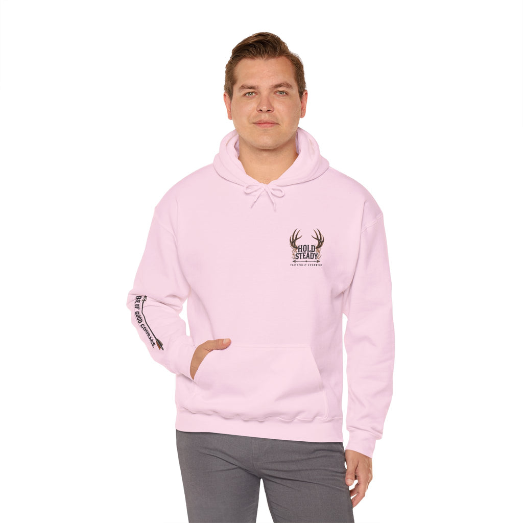 Hold Steady Hunting Hoodie Sweatshirt | Be of Good Courage | Psalm 31:24
