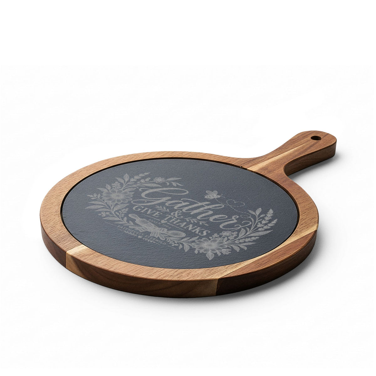 Gather & Give Thanks Engraved Charcuterie Board | Psalm 100:4