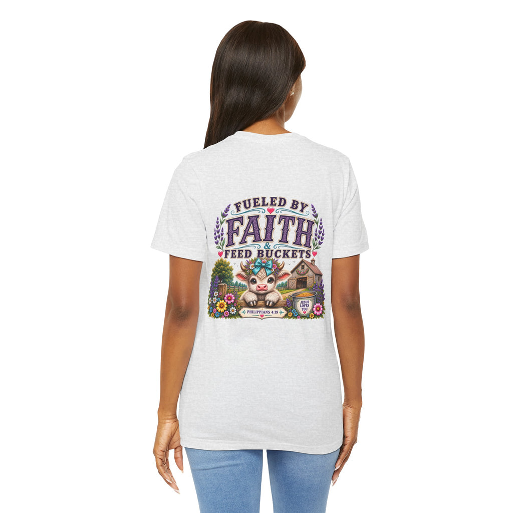 Fueled by Faith & Feed Buckets Tee-Philippians 4:19