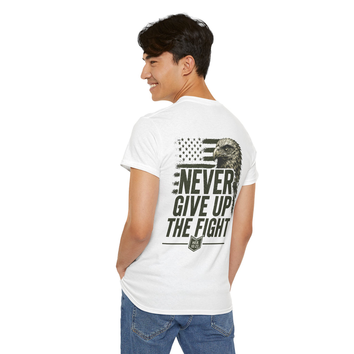 Never Give Up the Fight – Hold Fast Men’s Graphic Tee – Hebrews 10:23