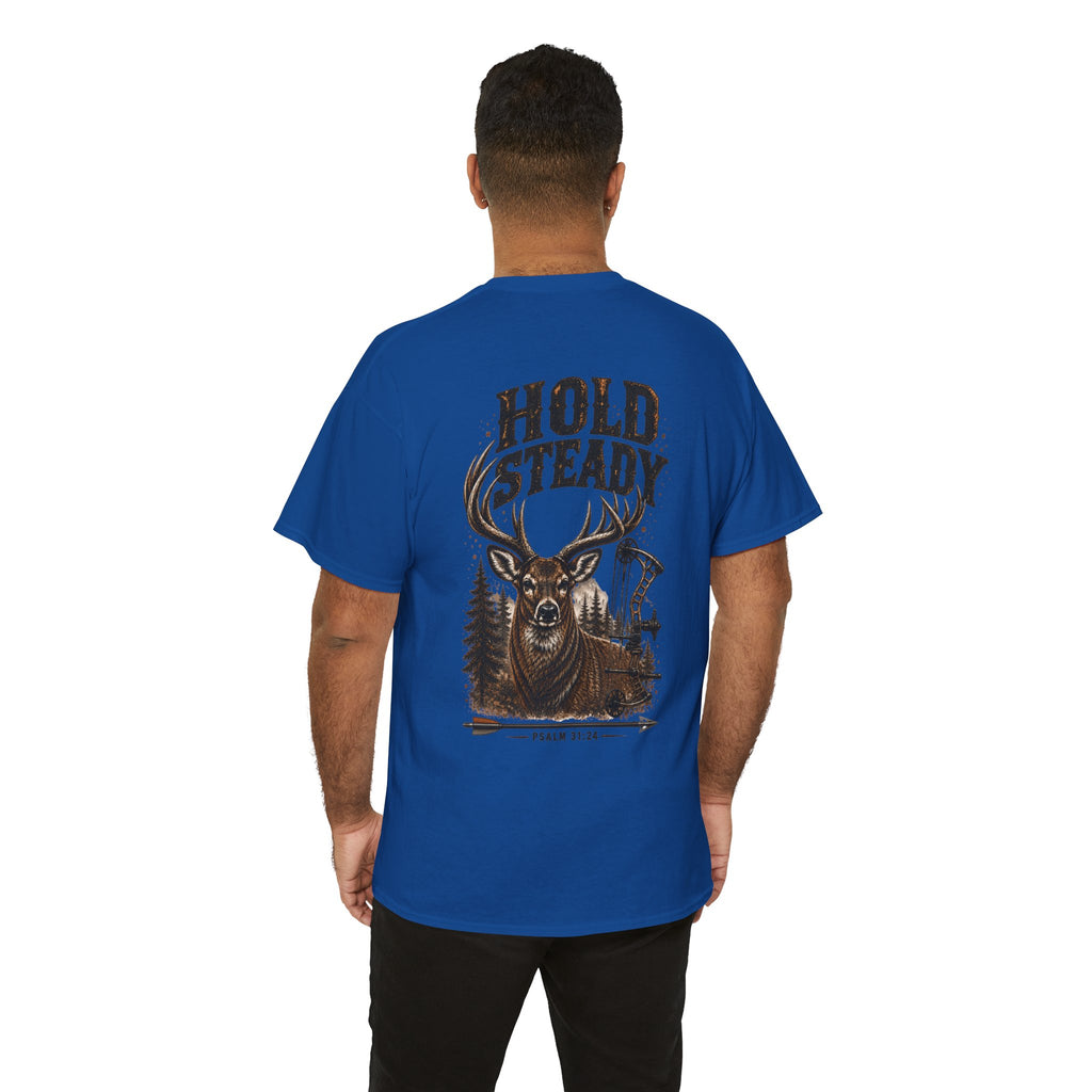 Hold Steady Bow Hunting Tee | Psalm 31:24