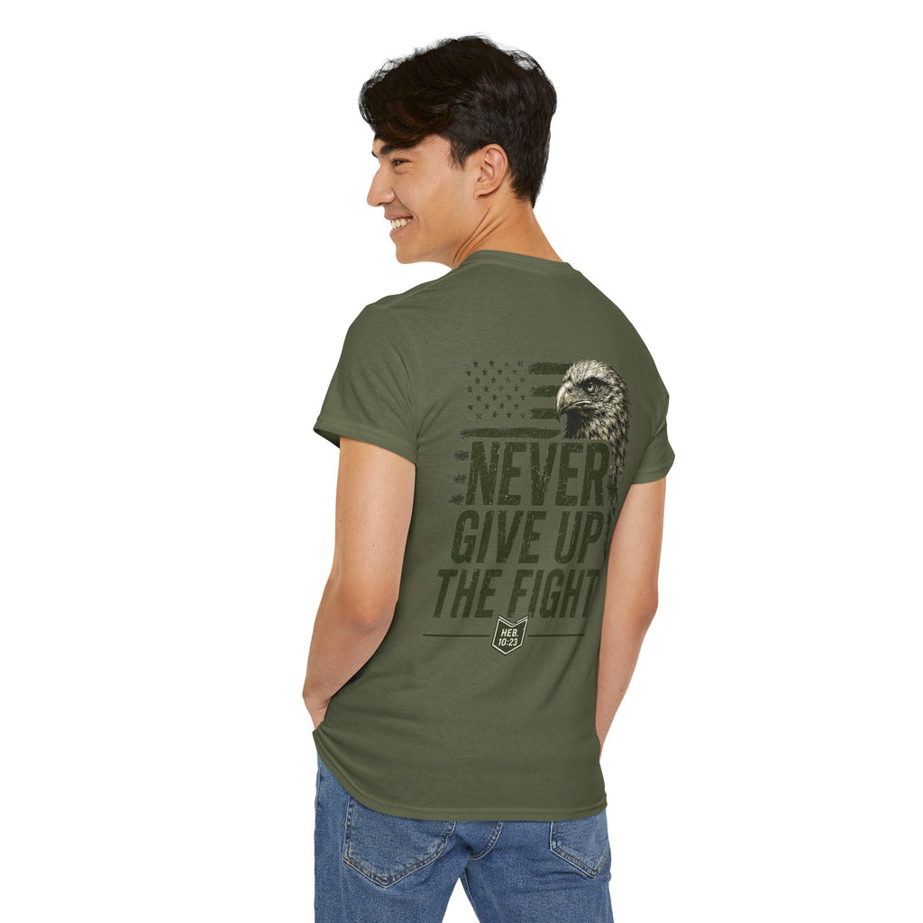 Never Give Up the Fight – Hold Fast Men’s Graphic Tee – Hebrews 10:23