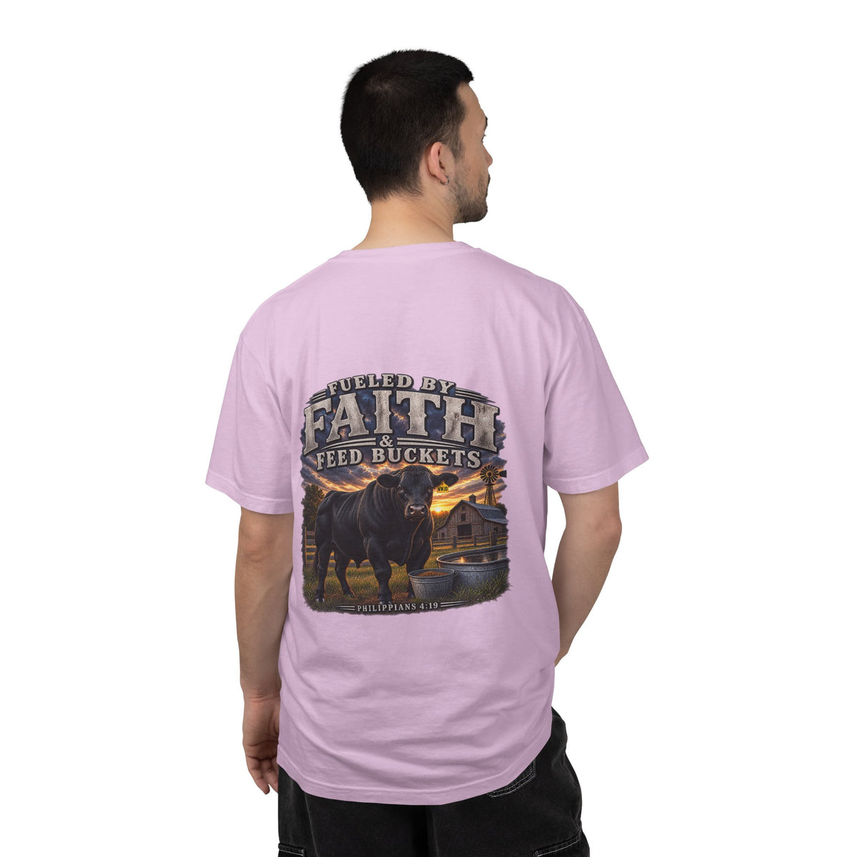 Fueled by Faith & Feed Buckets – Philippians 4:19 Angus Tee
