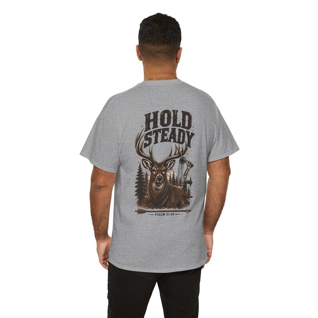 Hold Steady Bow Hunting Tee | Psalm 31:24