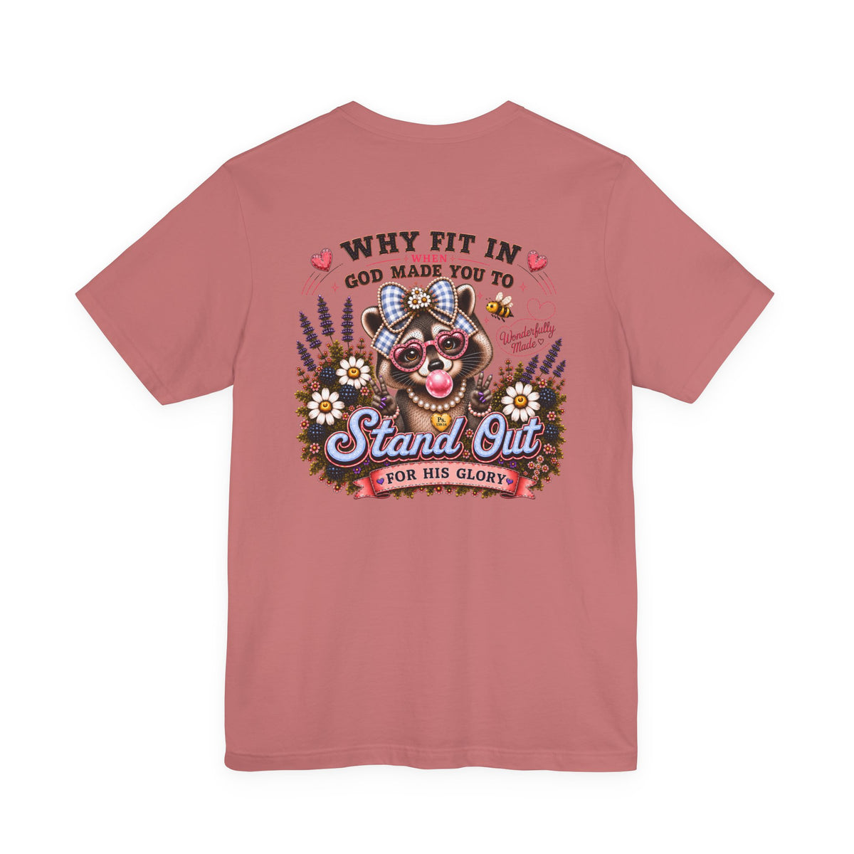Wonderfully Made Raccoon Tee • Stand Out for His Glory | Psalm 139:14
