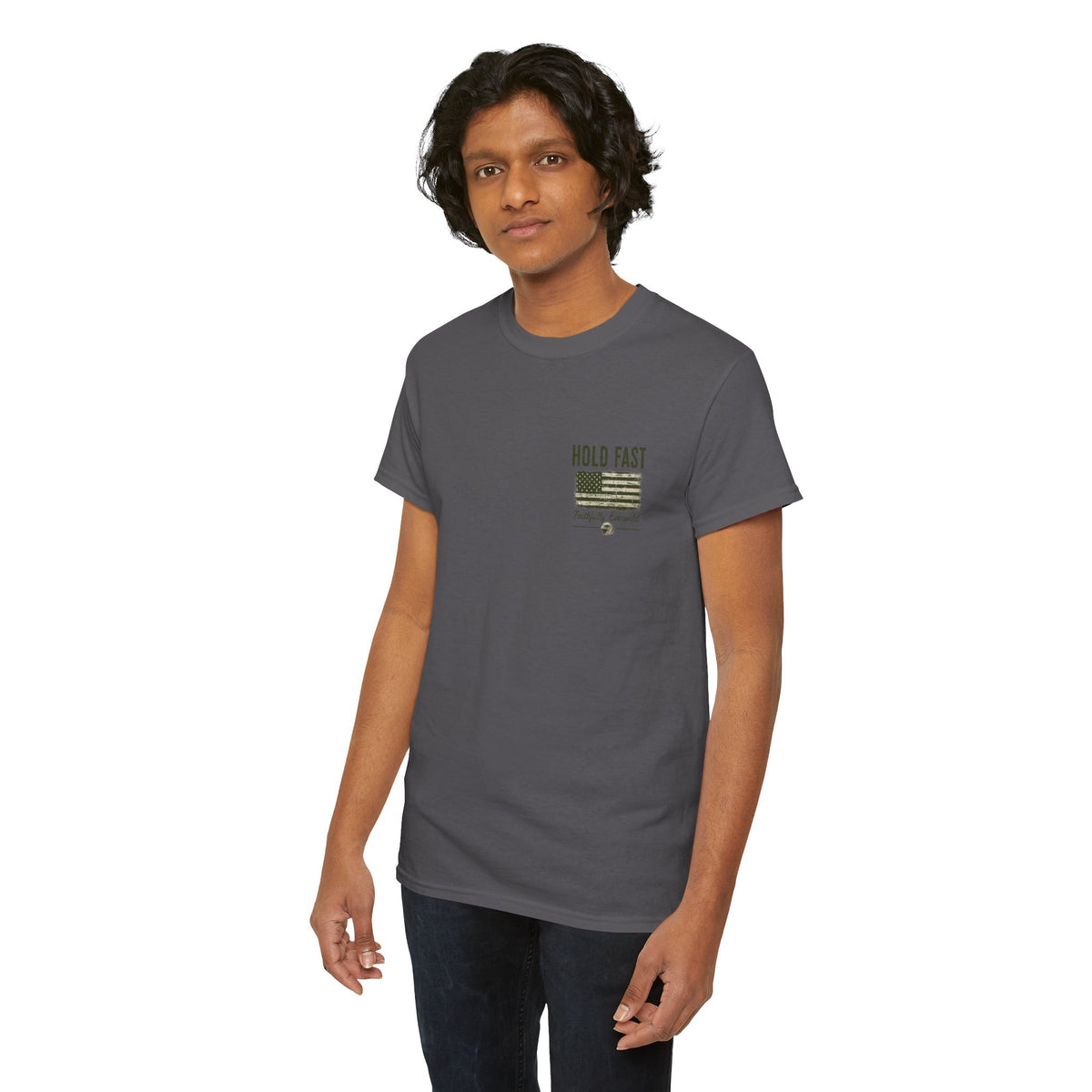 Never Give Up the Fight – Hold Fast Men’s Graphic Tee – Hebrews 10:23