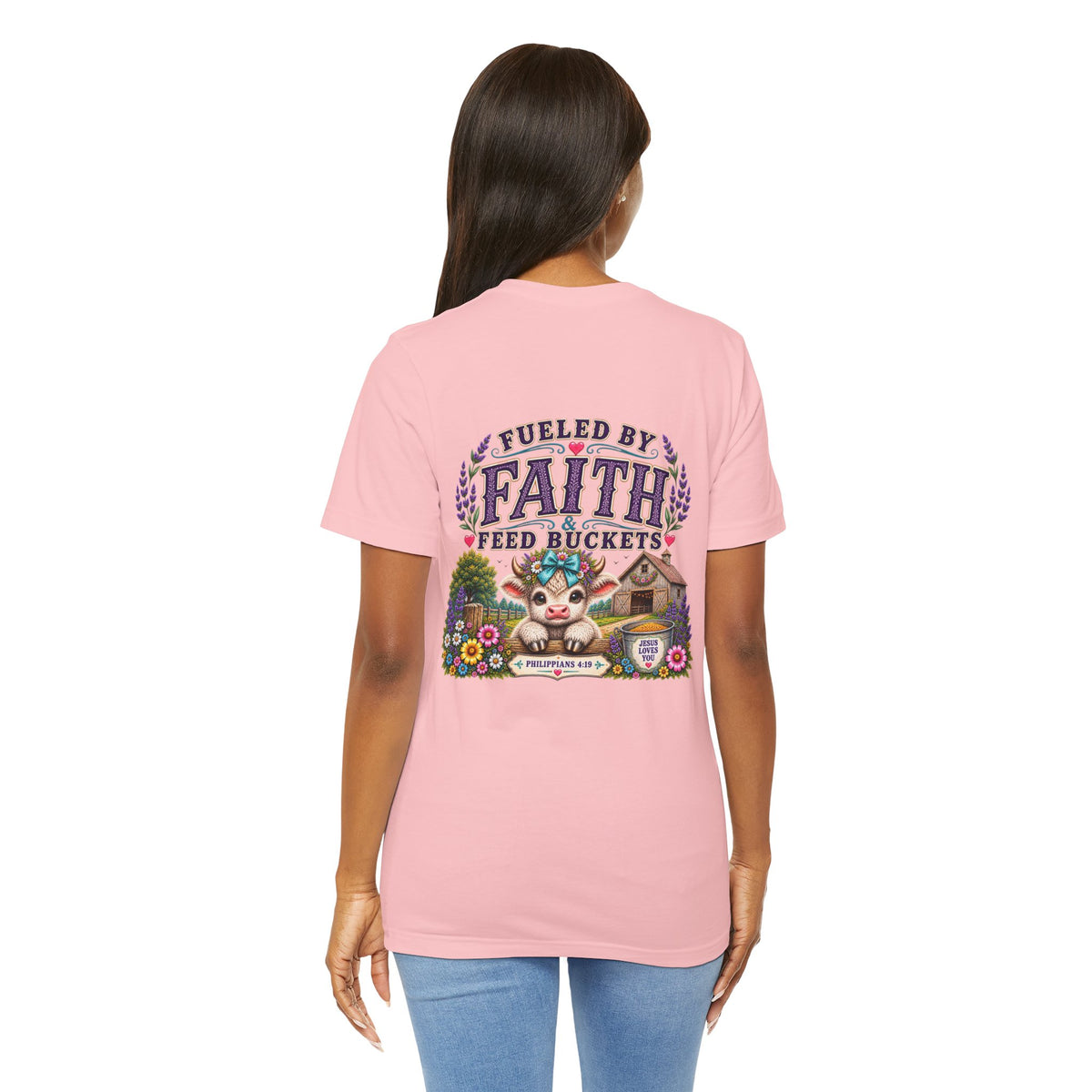 Fueled by Faith & Feed Buckets Tee-Philippians 4:19