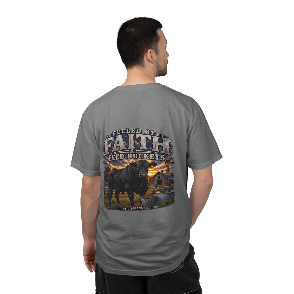 Fueled by Faith & Feed Buckets – Philippians 4:19 Angus Tee