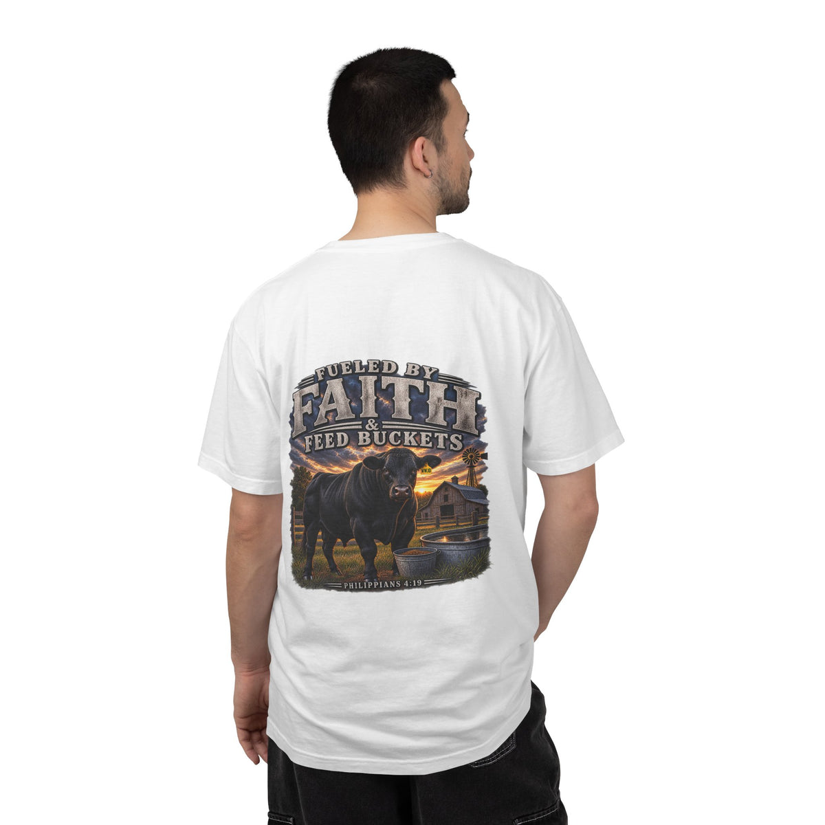 Fueled by Faith & Feed Buckets – Philippians 4:19 Angus Tee