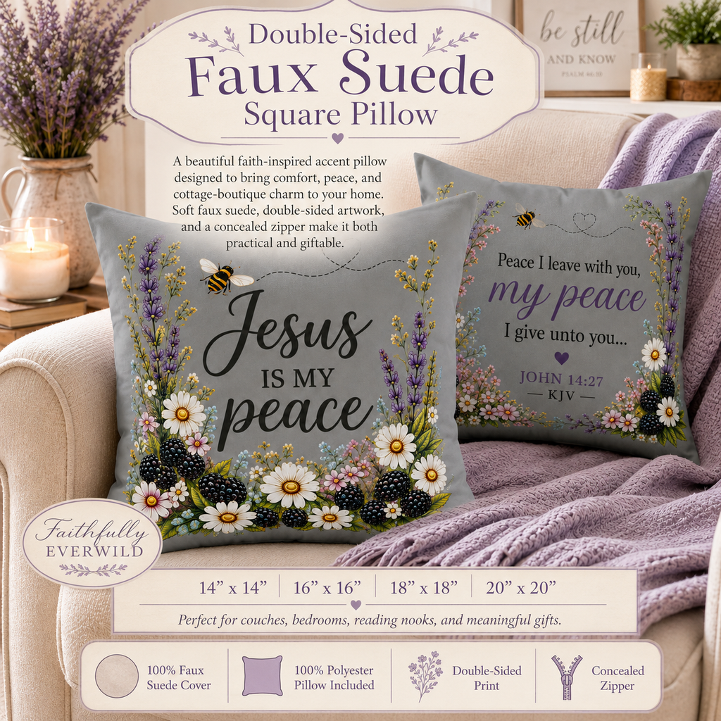 Jesus Is My Peace Double-Sided Faith Pillow | John 14:27 KJV