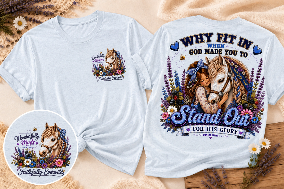 Wonderfully Made • Stand Out for His Glory Horse Tee | Psalm 139:14