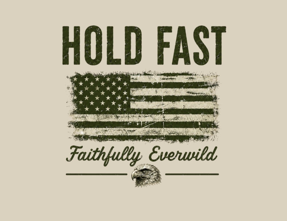 Never Give Up The Fight Hoodie Sweatshirt –  "Hold Fast" Eagle American Flag Pullover/ Hebrews 10:23