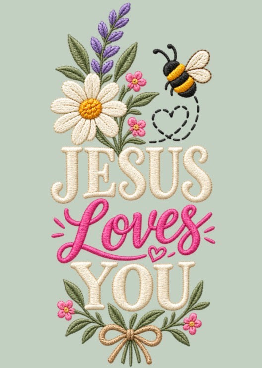 Jesus Loves You Floral Embroidered Explorer Sling Bag 🐝🌸
