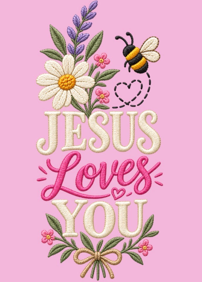 Jesus Loves You Floral Embroidered Explorer Sling Bag 🐝🌸