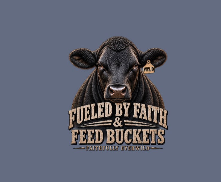 Fueled by Faith & Feed Buckets – Philippians 4:19 Angus Tee