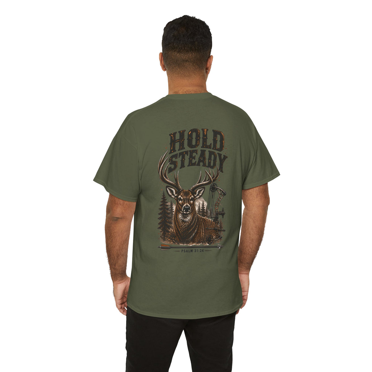 Hold Steady Bow Hunting Tee | Psalm 31:24