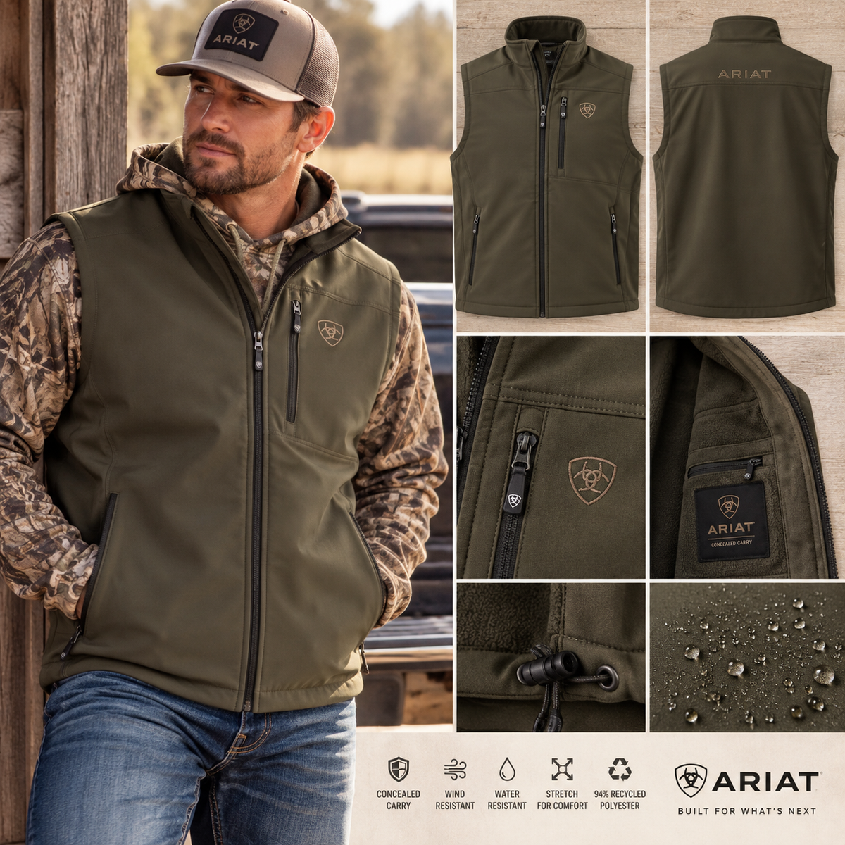 Ariat Trailguard Concealed Carry Softshell Vest