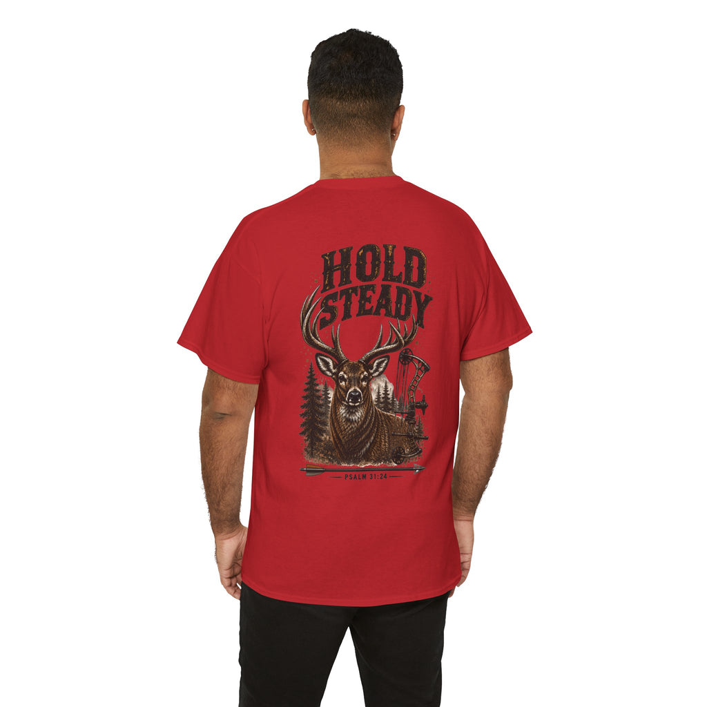 Hold Steady Bow Hunting Tee | Psalm 31:24