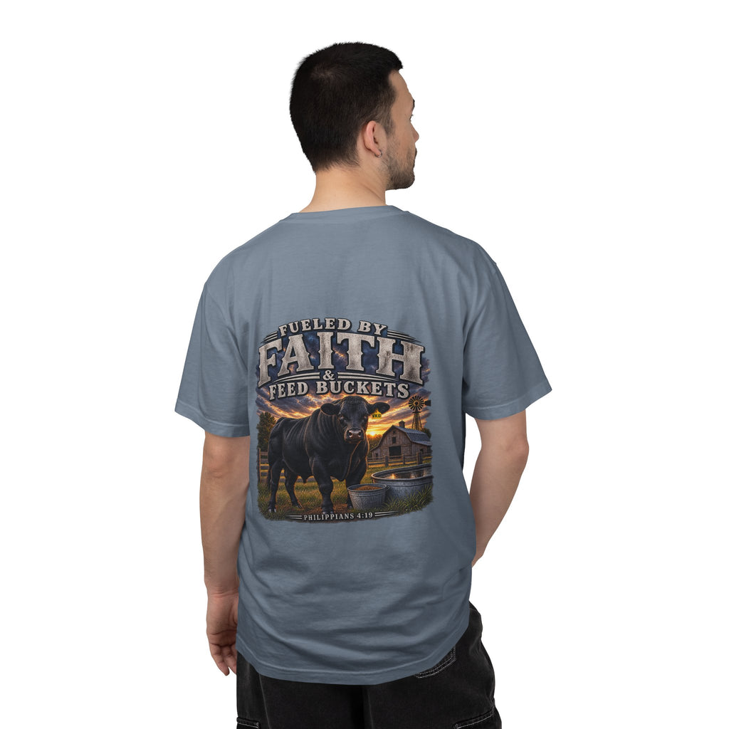 Fueled by Faith & Feed Buckets – Philippians 4:19 Angus Tee