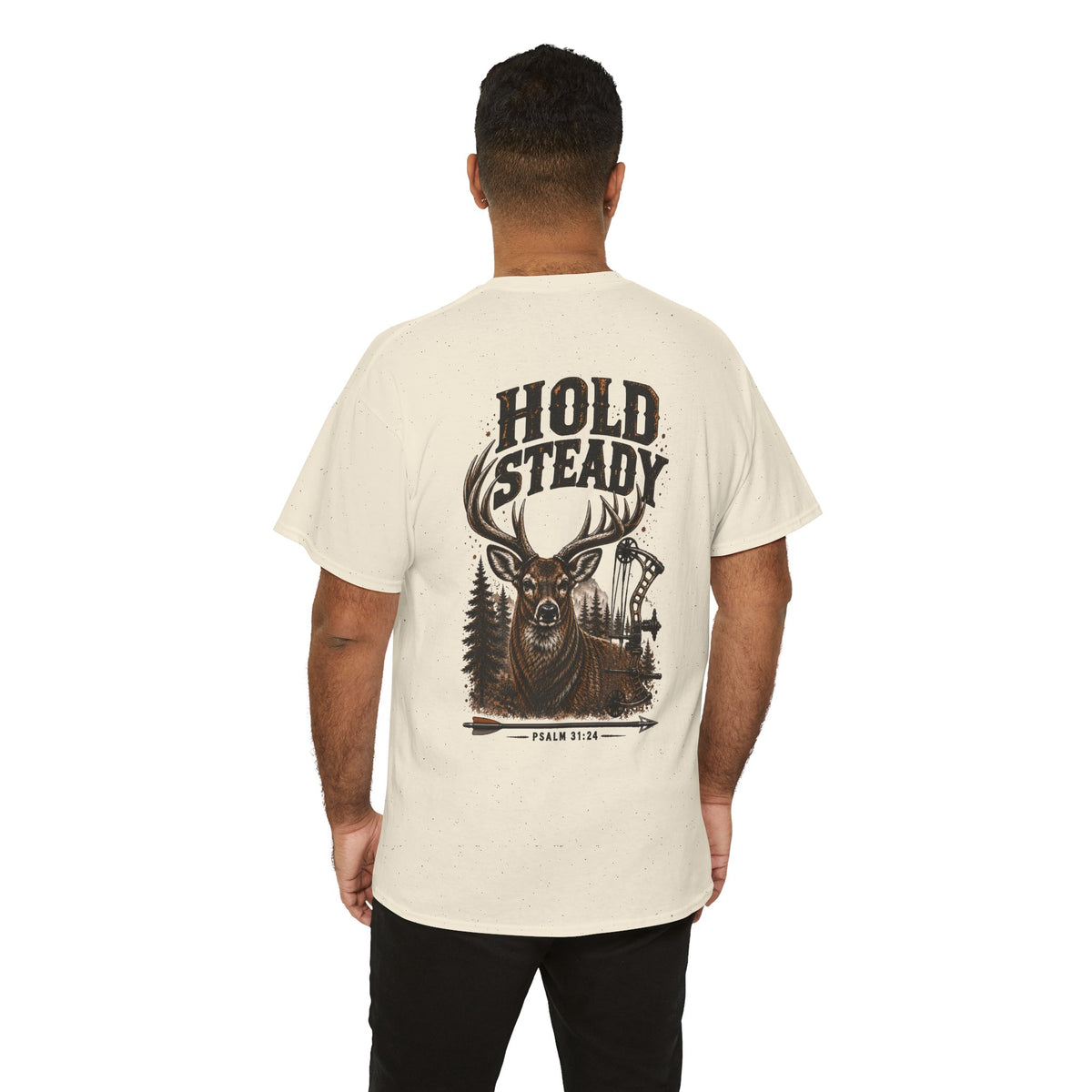 Hold Steady Bow Hunting Tee | Psalm 31:24