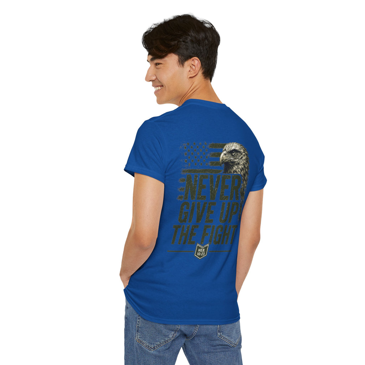 Never Give Up the Fight – Hold Fast Men’s Graphic Tee – Hebrews 10:23