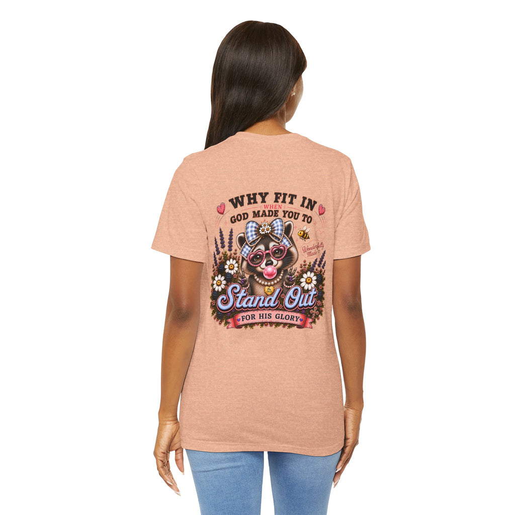 Wonderfully Made Raccoon Tee • Stand Out for His Glory | Psalm 139:14