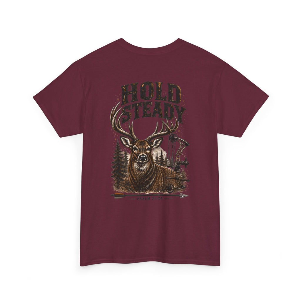 Hold Steady Bow Hunting Tee | Psalm 31:24