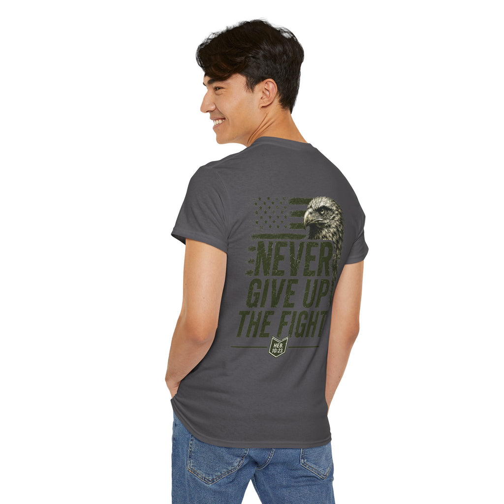 Never Give Up the Fight – Hold Fast Men’s Graphic Tee – Hebrews 10:23