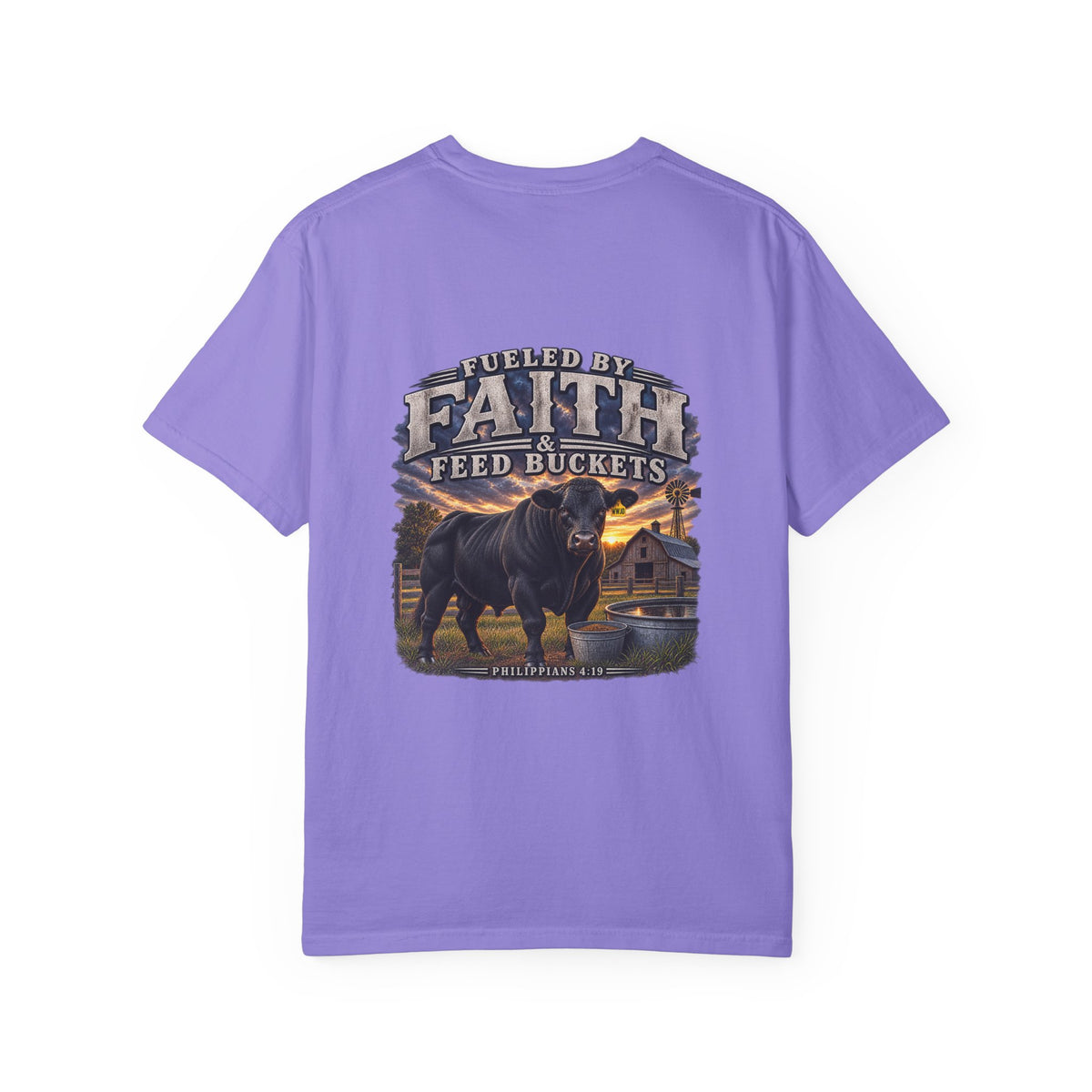 Fueled by Faith & Feed Buckets – Philippians 4:19 Angus Tee
