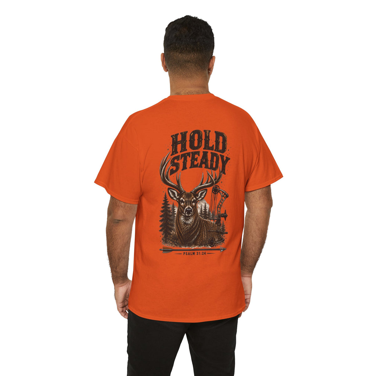 Hold Steady Bow Hunting Tee | Psalm 31:24