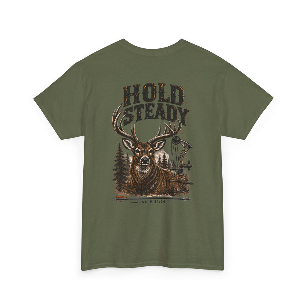 Hold Steady Bow Hunting Tee | Psalm 31:24