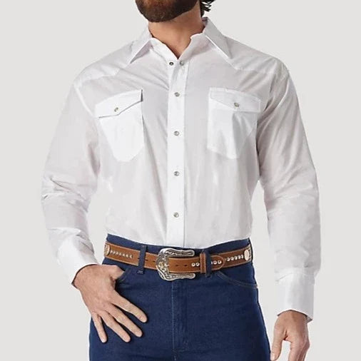 Wrangler Men’s White Pearl Snap Western Shirt 🤍