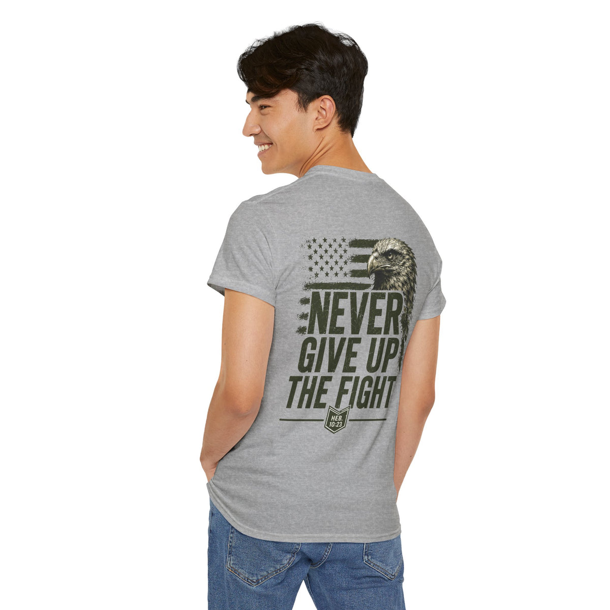 Never Give Up the Fight – Hold Fast Men’s Graphic Tee – Hebrews 10:23