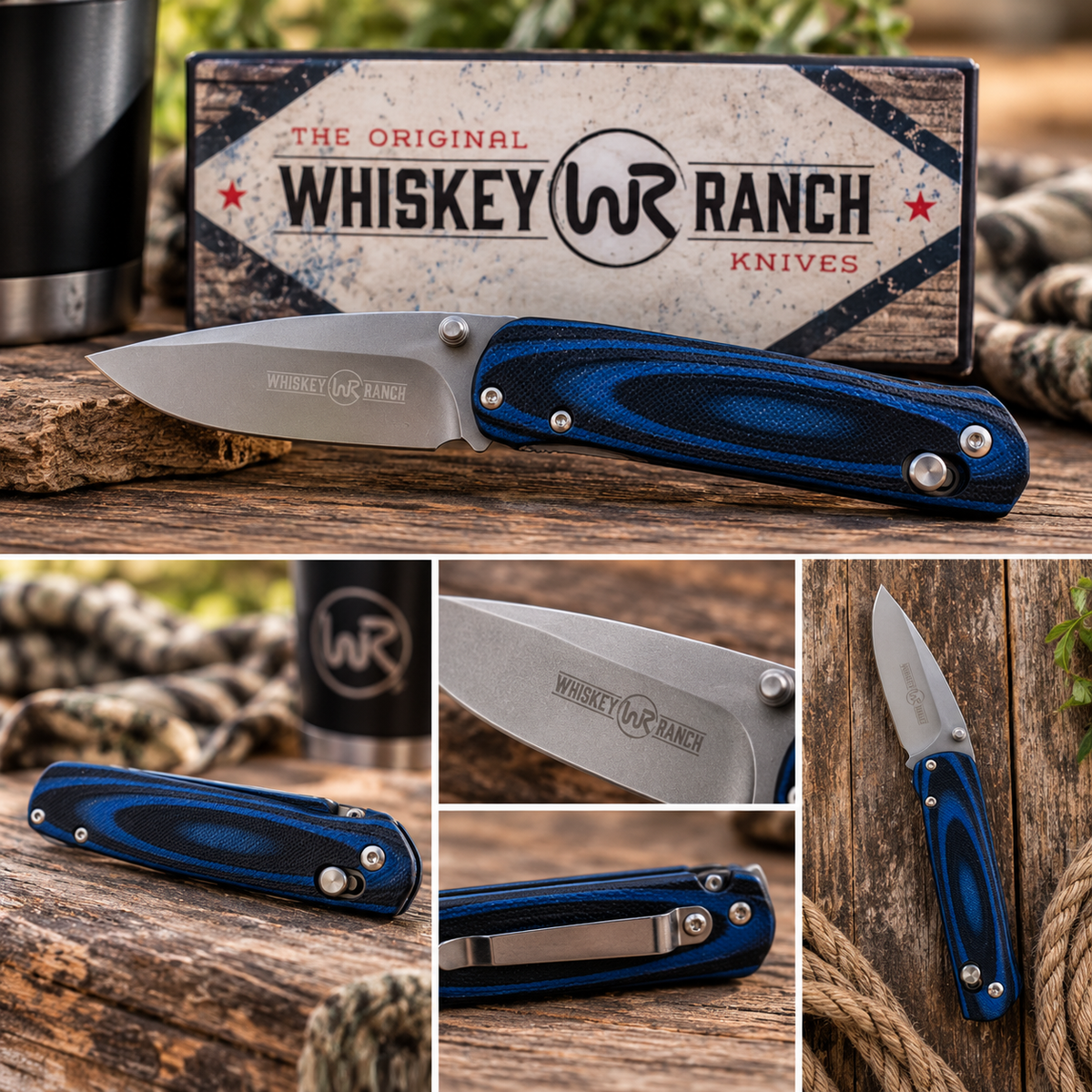 Blue Catch Pin Folding Knife | Whiskey Ranch