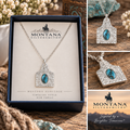 Chiseled Turquoise Cow Tag Necklace | Montana Silversmiths