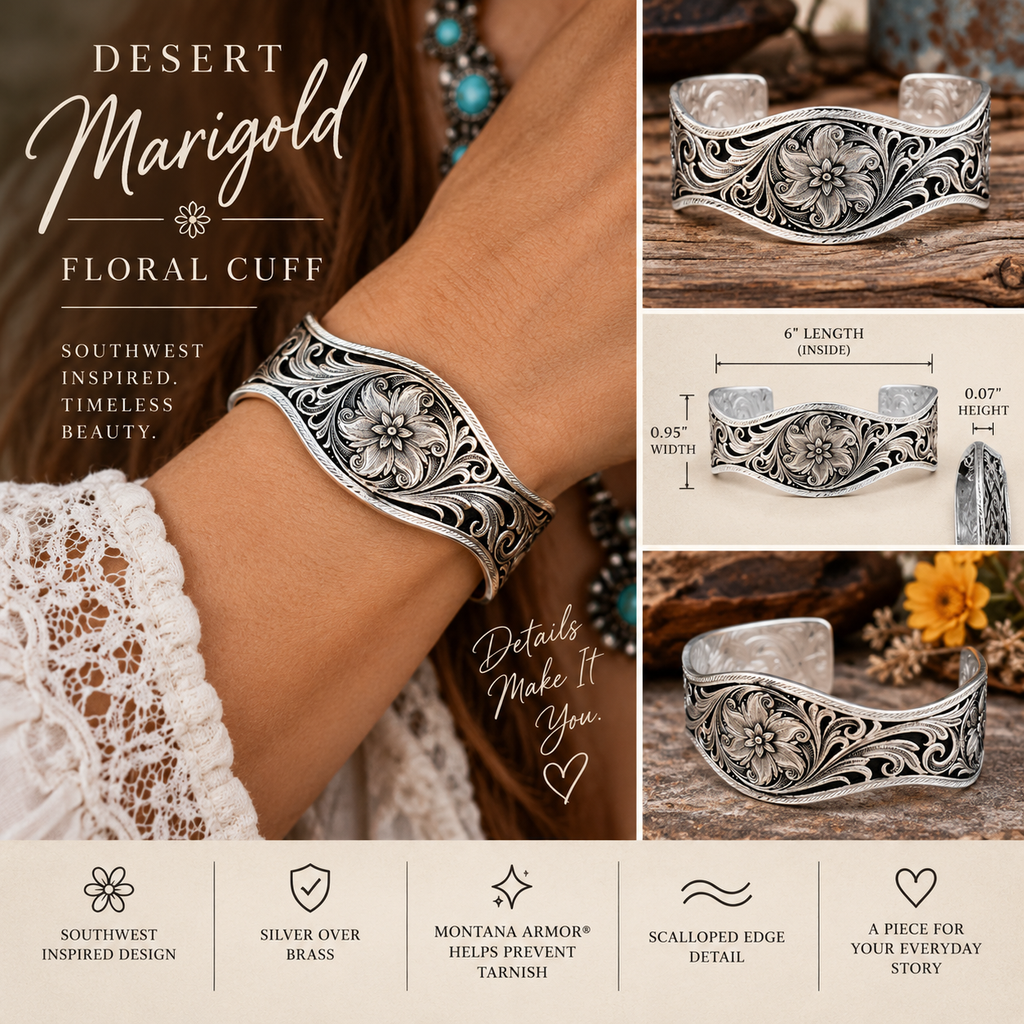 Desert Marigold Floral Cuff Bracelet