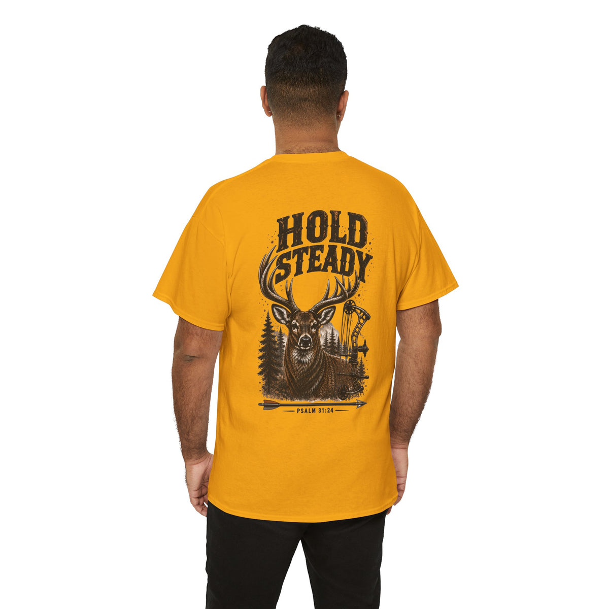 Hold Steady Bow Hunting Tee | Psalm 31:24