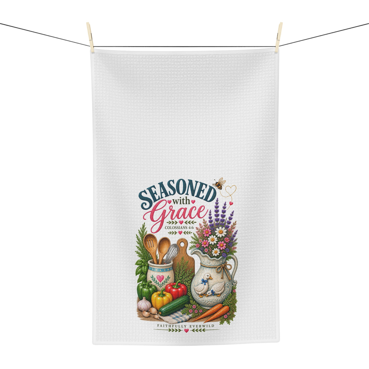 Give Us This Day Our Daily Bread Tea Towel | Matthew 6:11 🌸🐝