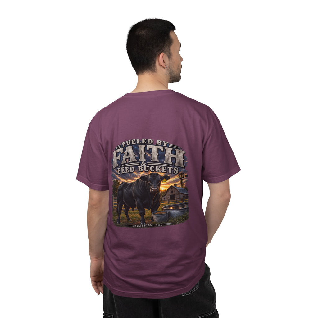 Fueled by Faith & Feed Buckets – Philippians 4:19 Angus Tee