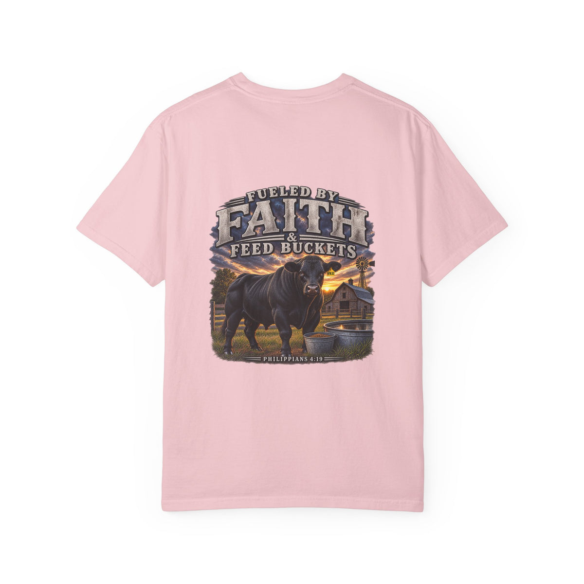 Fueled by Faith & Feed Buckets – Philippians 4:19 Angus Tee
