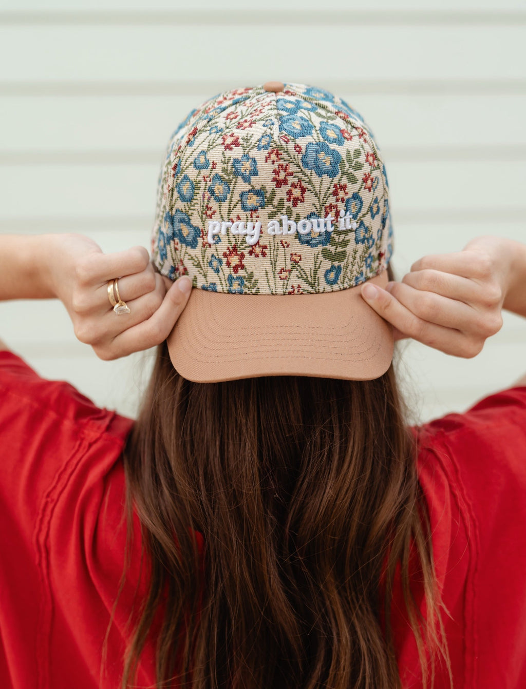 Pray About It Floral Snapback Hat